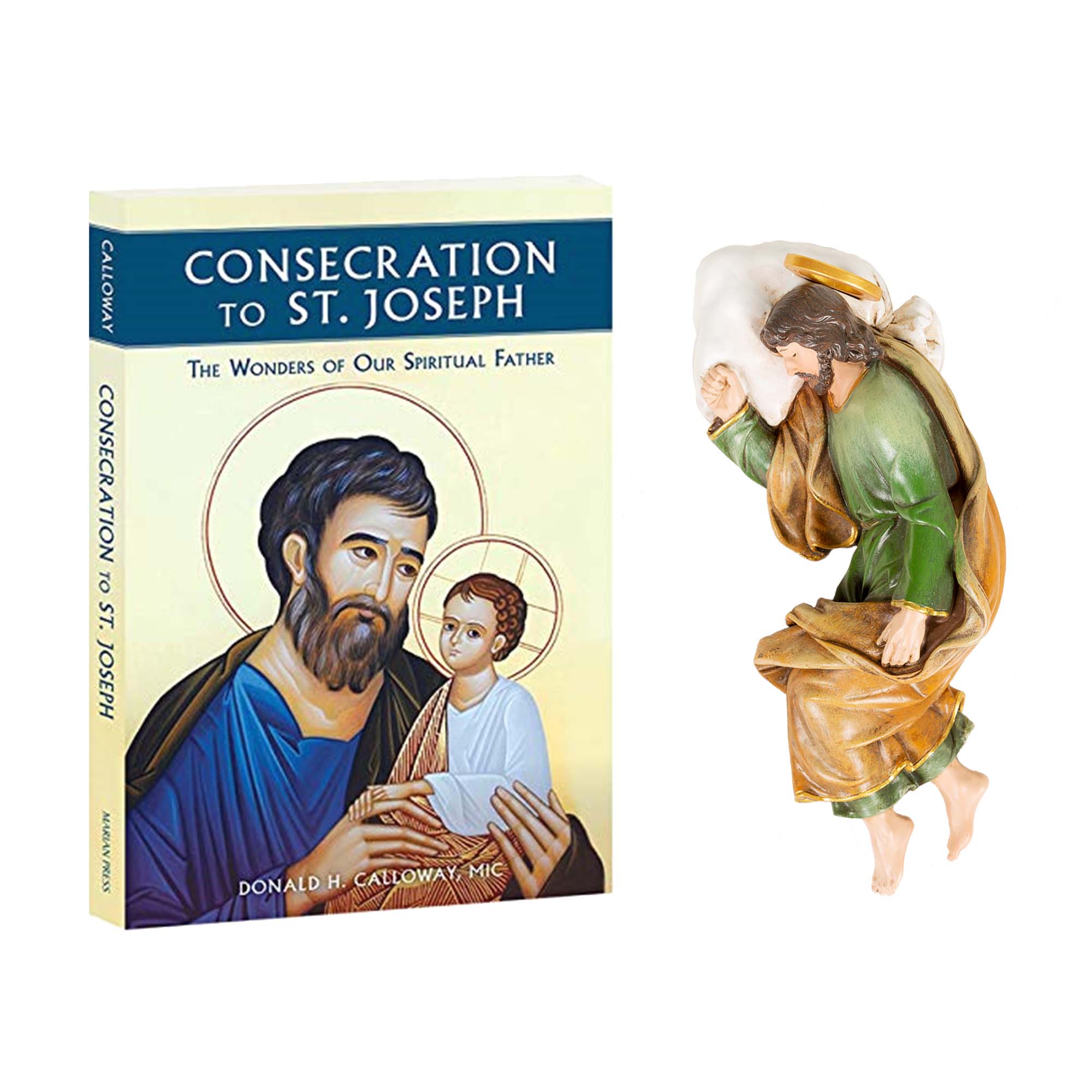 Sleeping St. Joseph Statue and Consecration to St. Joseph Book Gift Set - Image 2