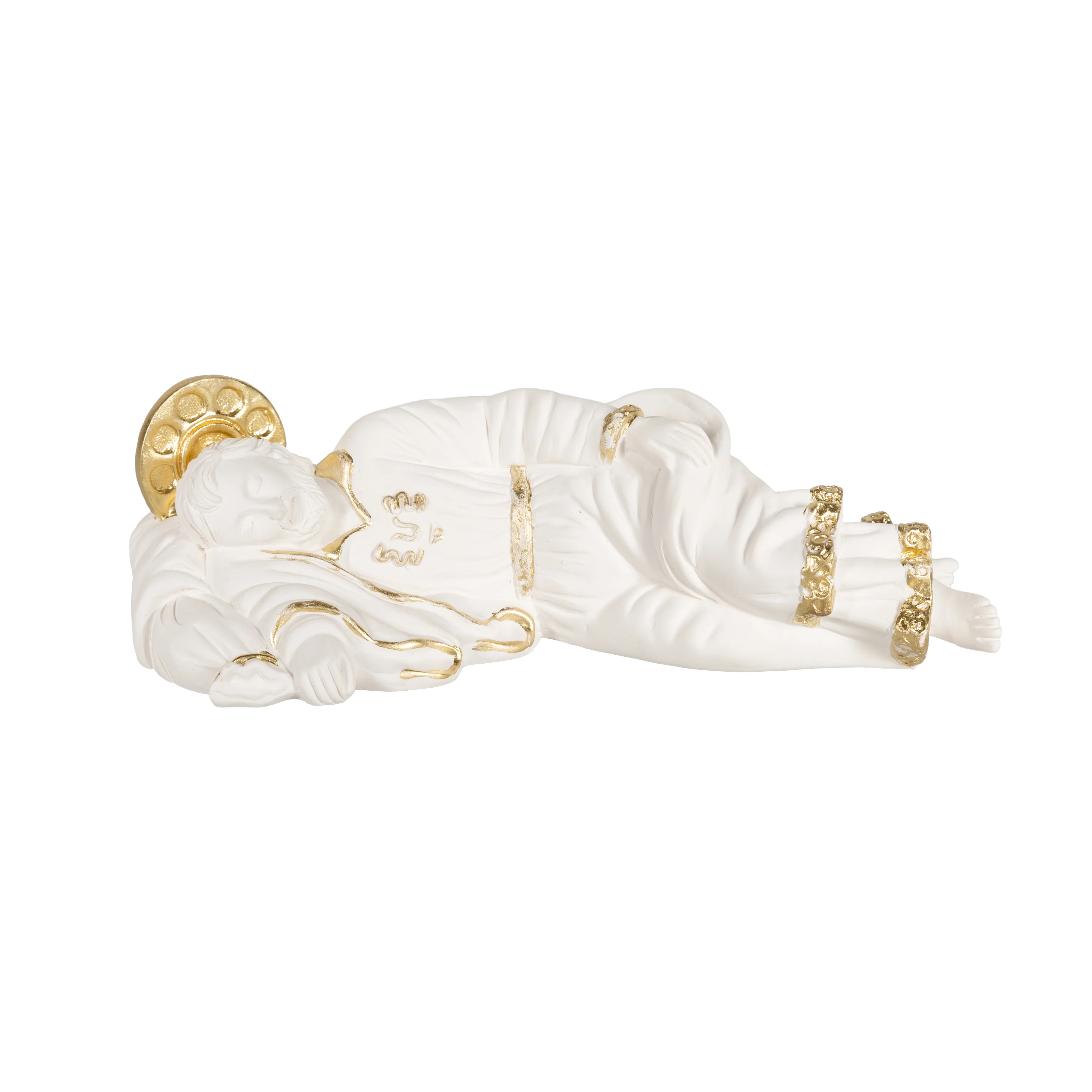 Sleeping St. Joseph Statue with Gold Accents - 8" - Image 2