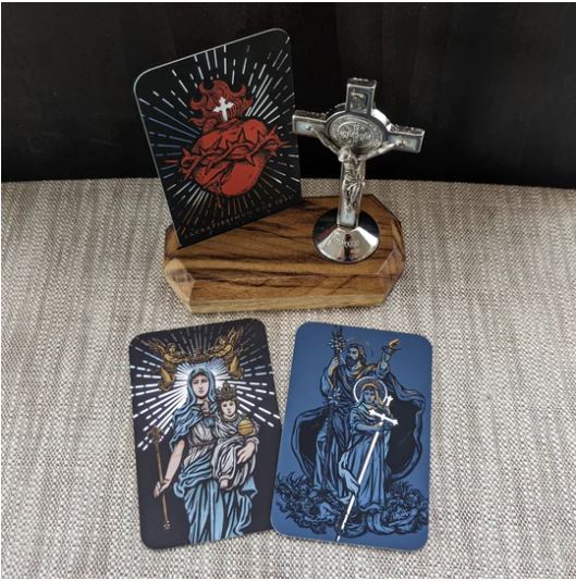 Small Handmade Home Altar Stand - St. Francis Design - Image 2