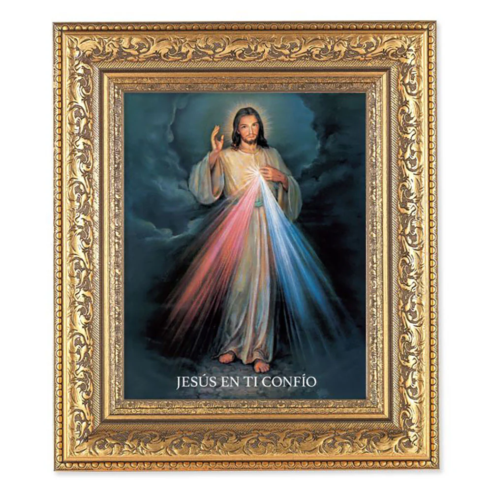 Spanish Divine Mercy Gold Framed Art - 8" x 10"