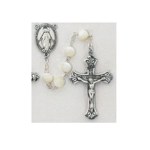 SS Mother of Pearl Rosary - 8mm - Image 2