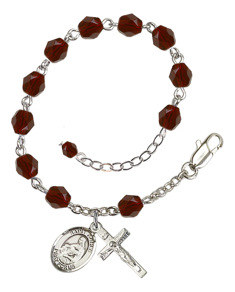 St. Agnes Of Rome Red January Rosary Bracelet 6mm