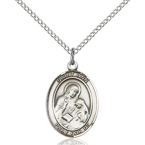 St. Ann Pendant with Chain, Bliss, Sterling Silver