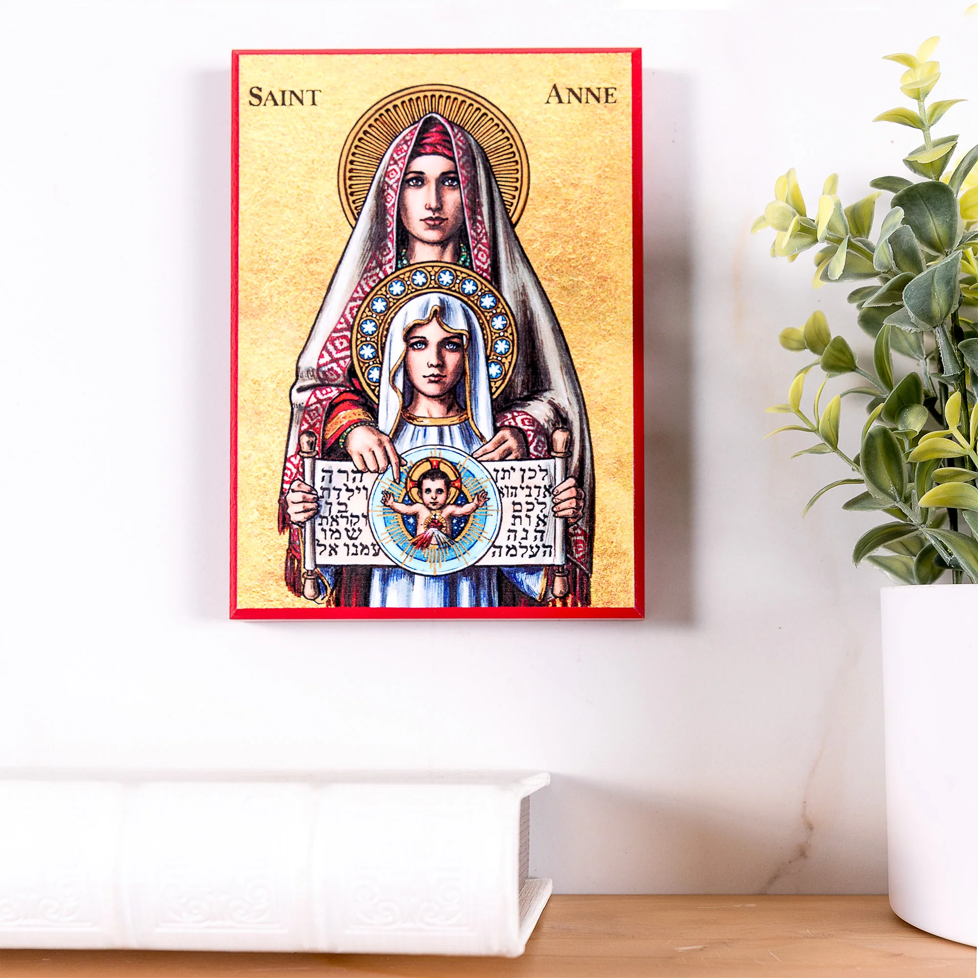 St. Anne Modern Icon Plaque - 5" x 7" - Image 2