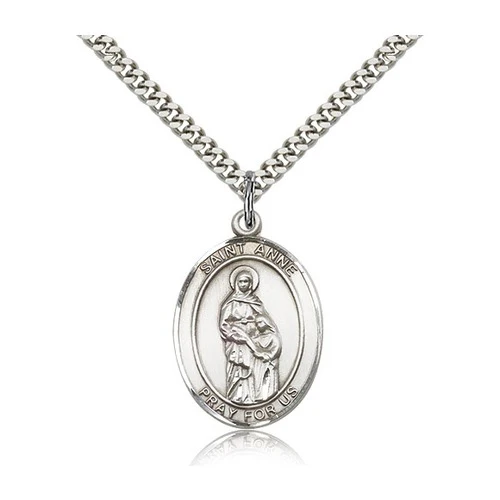 St. Anne Pendant with Chain, Bliss, Sterling Silver