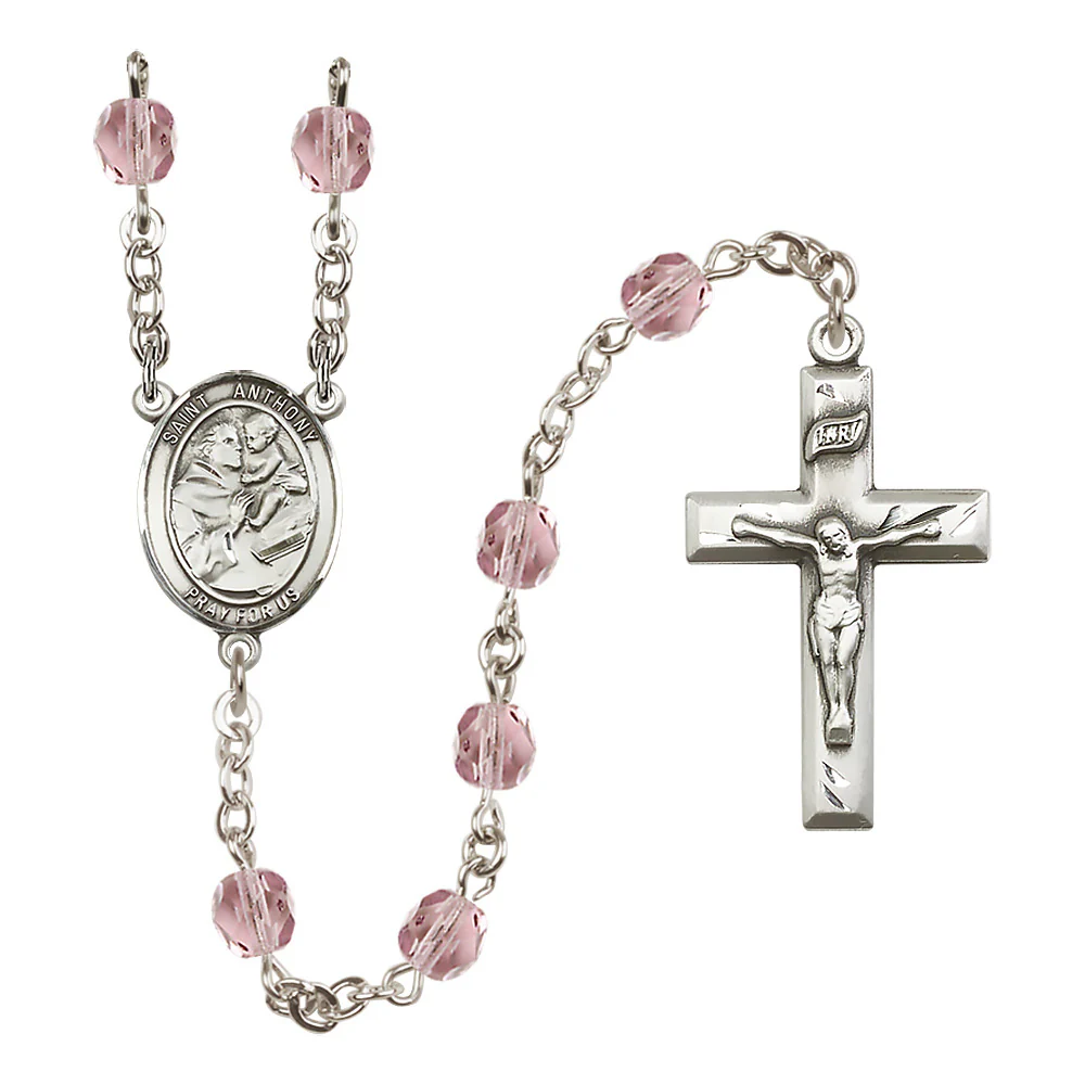 St. Anthony of Padua Crystal Birthstone Rosary - Multiple Birthstones - Image 3