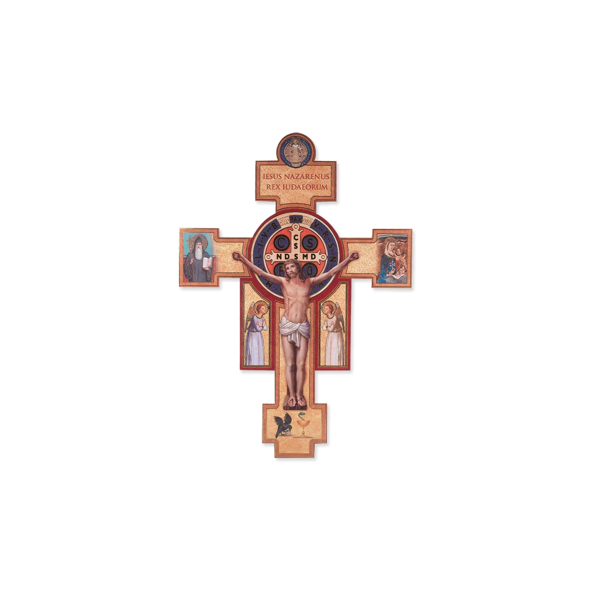 St. Benedict Colored Wall Crucifix - 14" - Image 2