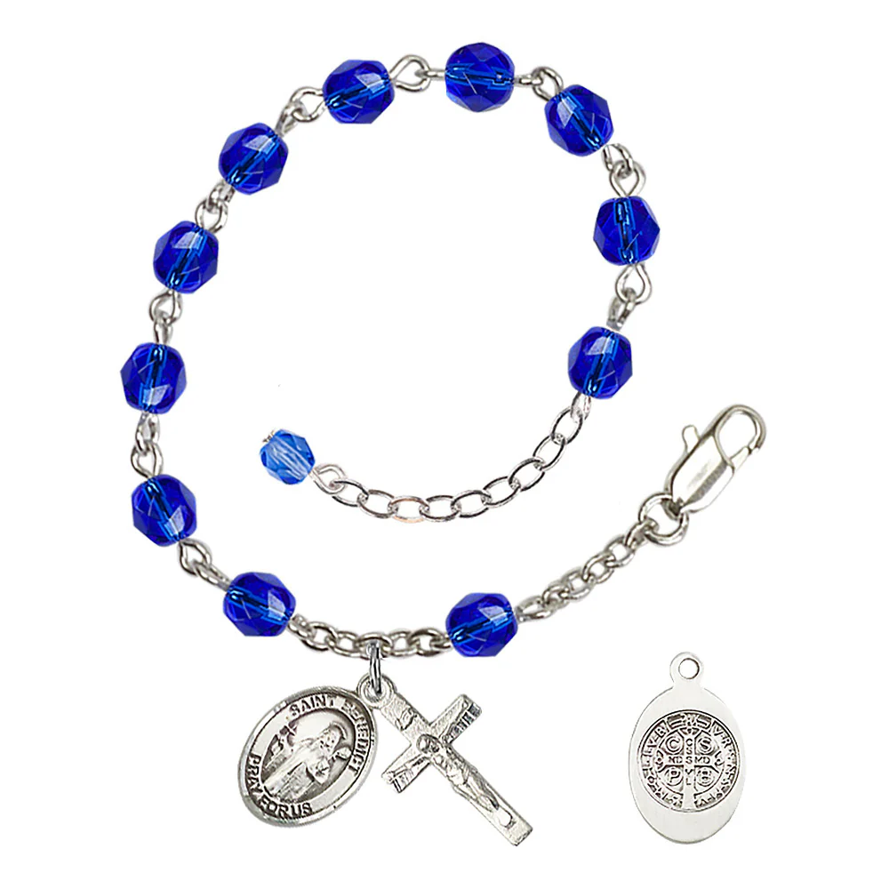 St. Benedict Crystal Birthstone Rosary Bracelet - Multiple Birthstones - Image 12