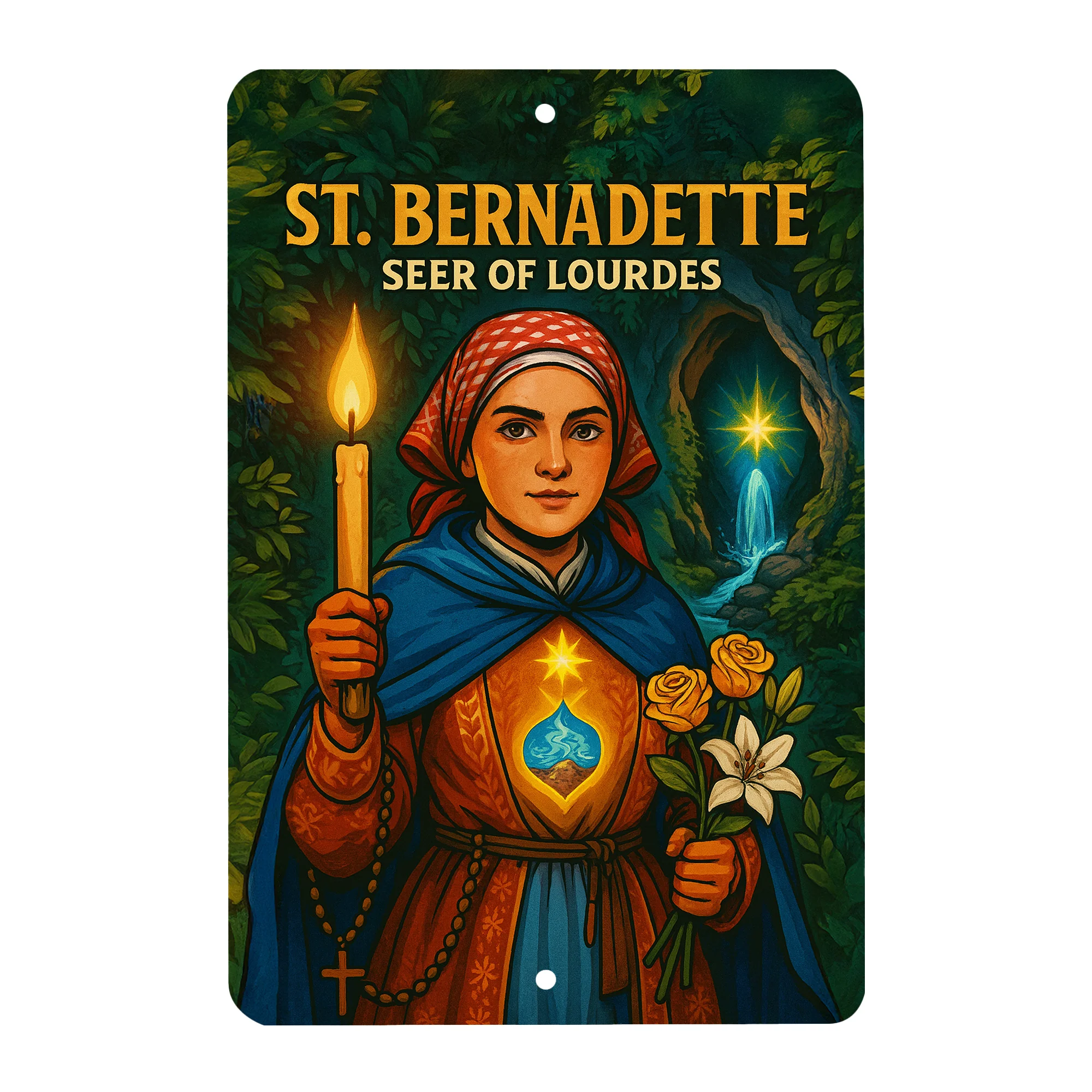 St. Bernadette Superhero Tin Sign - Image 4