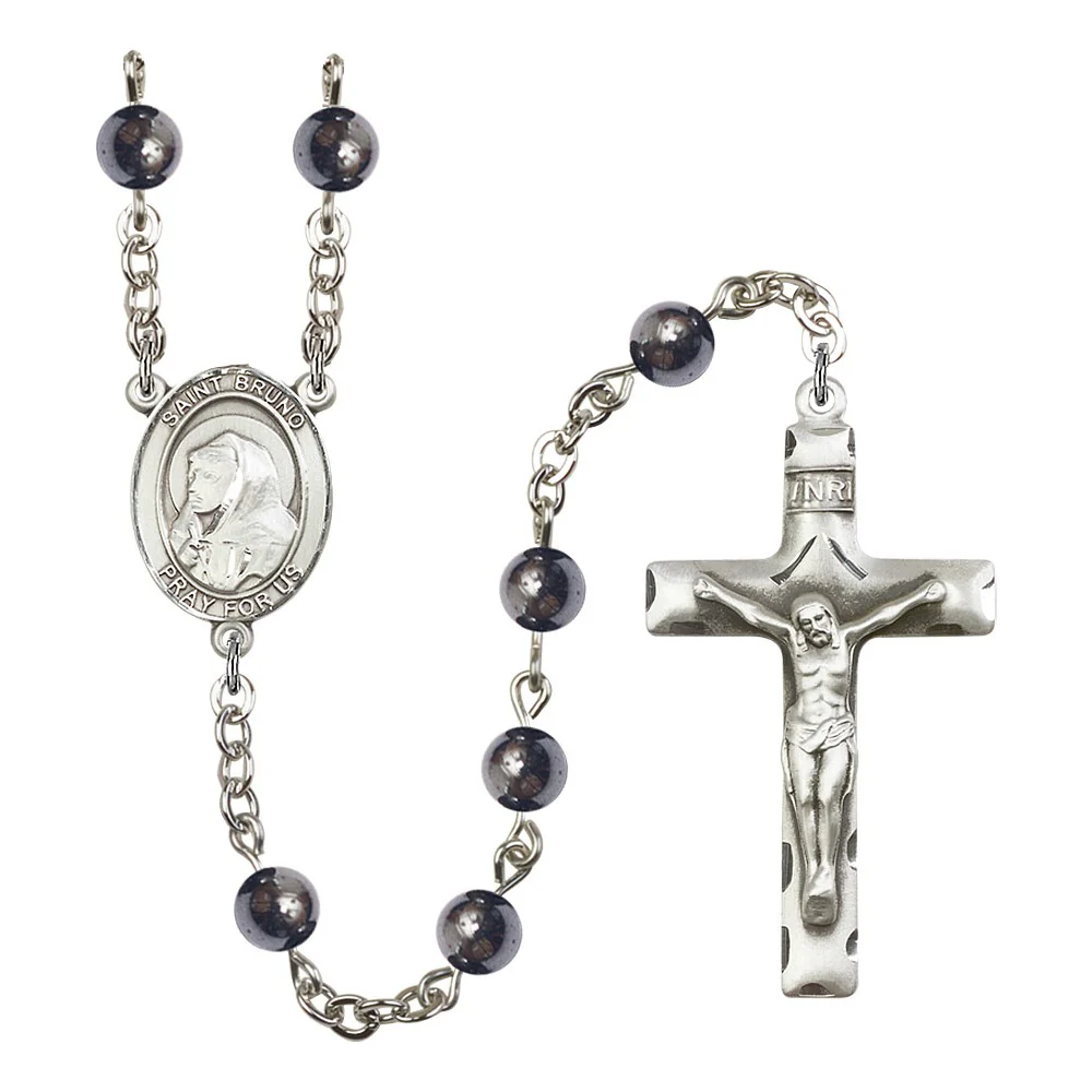 St. Bruno 6mm Hematite Rosary