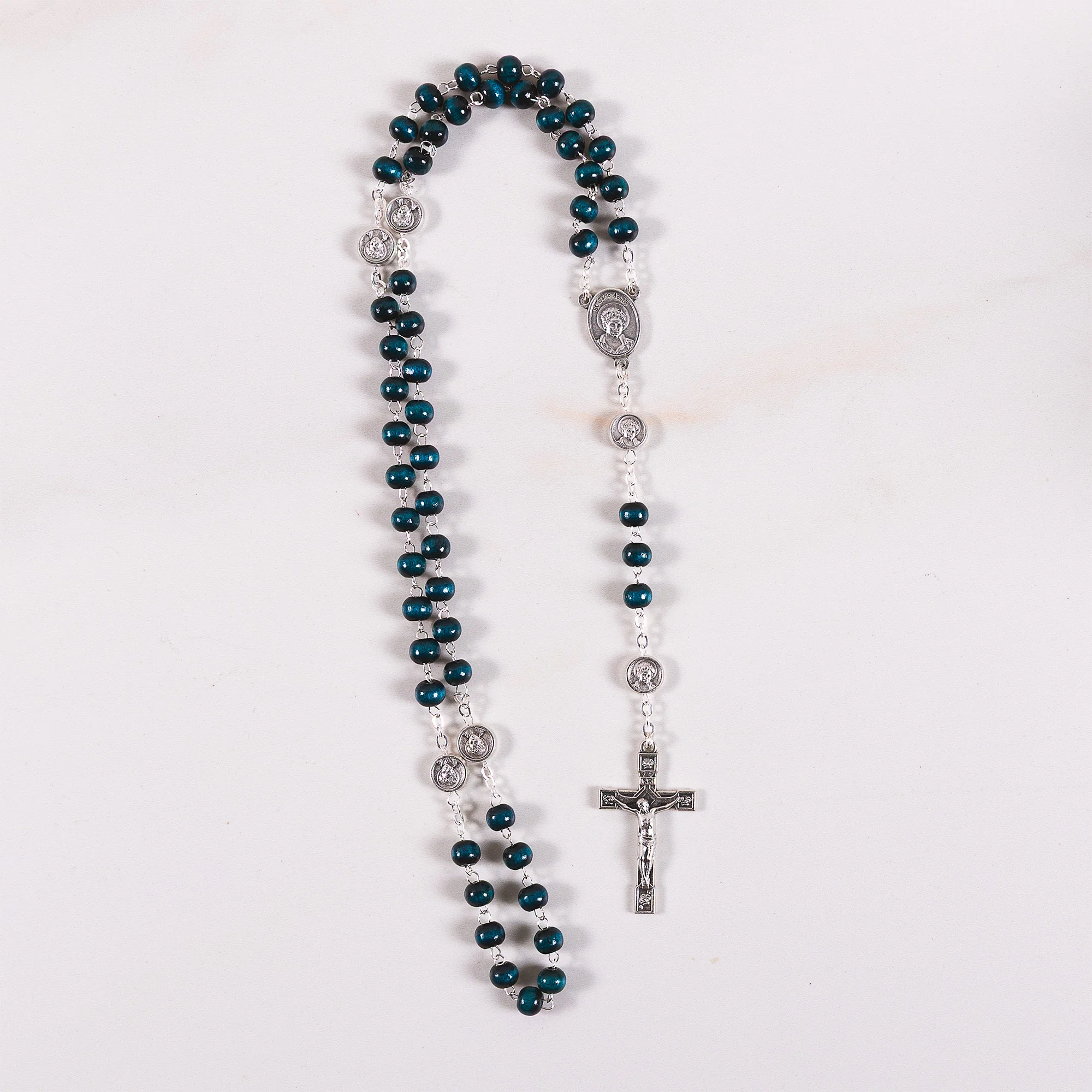 St. Carlo Acutis Blue Wood Rosary