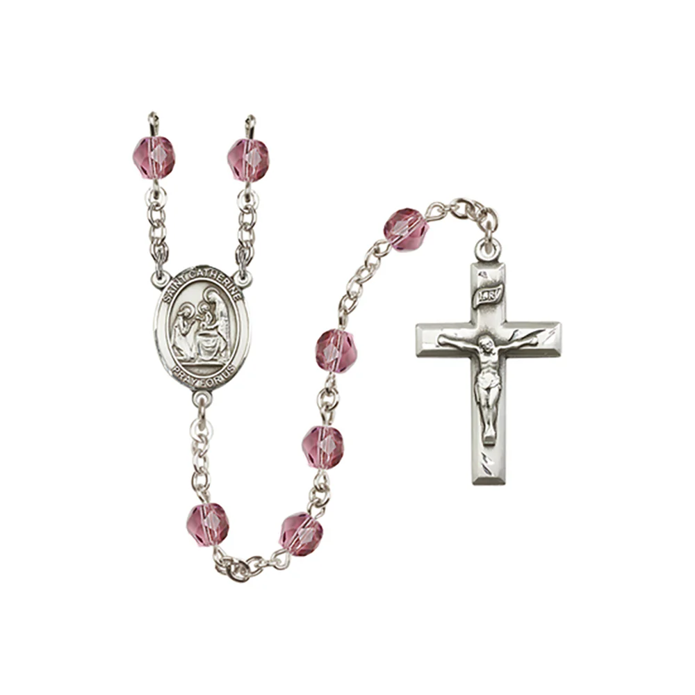 St. Catherine Crystal Birthstone Rosary - Multiple Birthstones