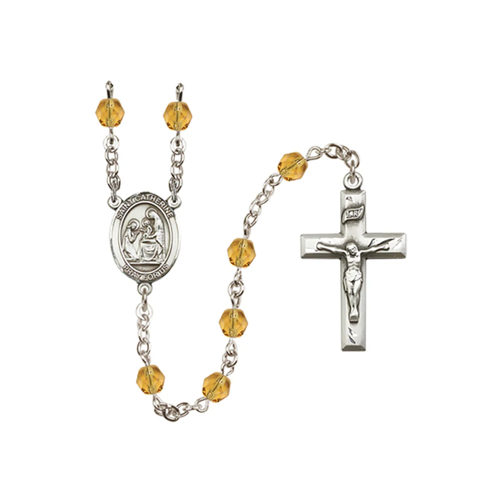 St. Catherine Crystal Birthstone Rosary - Multiple Birthstones - Image 6