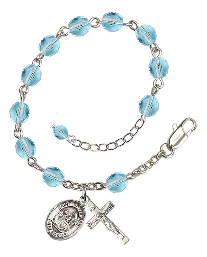St. Catherine of Siena Crystal Birthstone Rosary Bracelet - Multiple Birthstones - Image 5