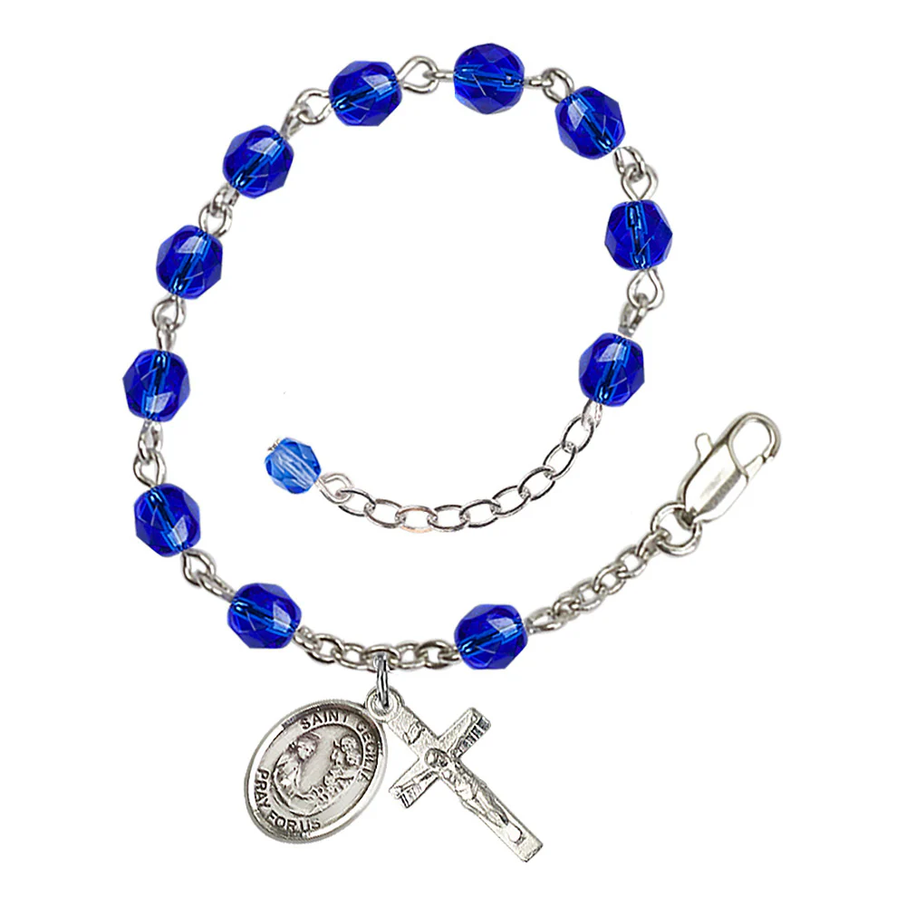 St. Cecilia Crystal Birthstone Rosary Bracelet - Multiple Birthstones - Image 10