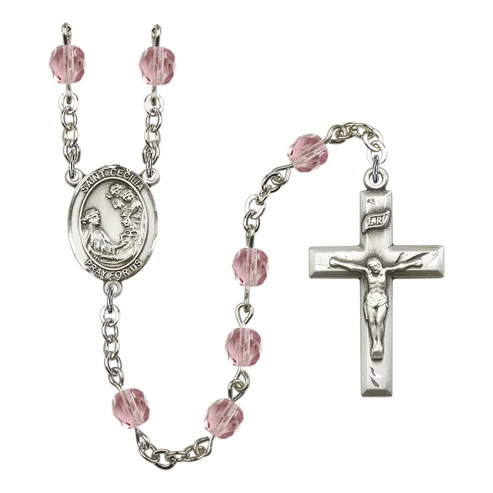 St. Cecilia Crystal Birthstone Rosary - Multiple Birthstones - Image 10