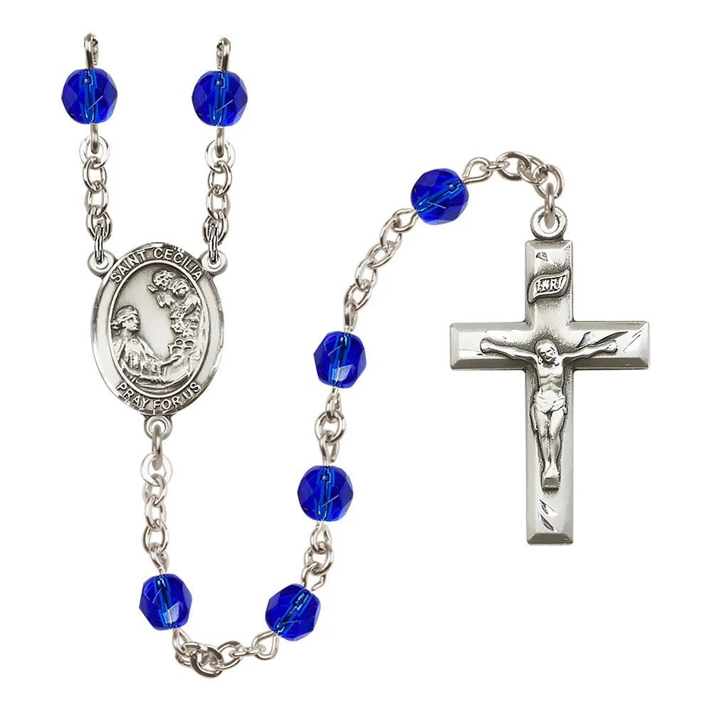 St. Cecilia Crystal Birthstone Rosary - Multiple Birthstones - Image 12
