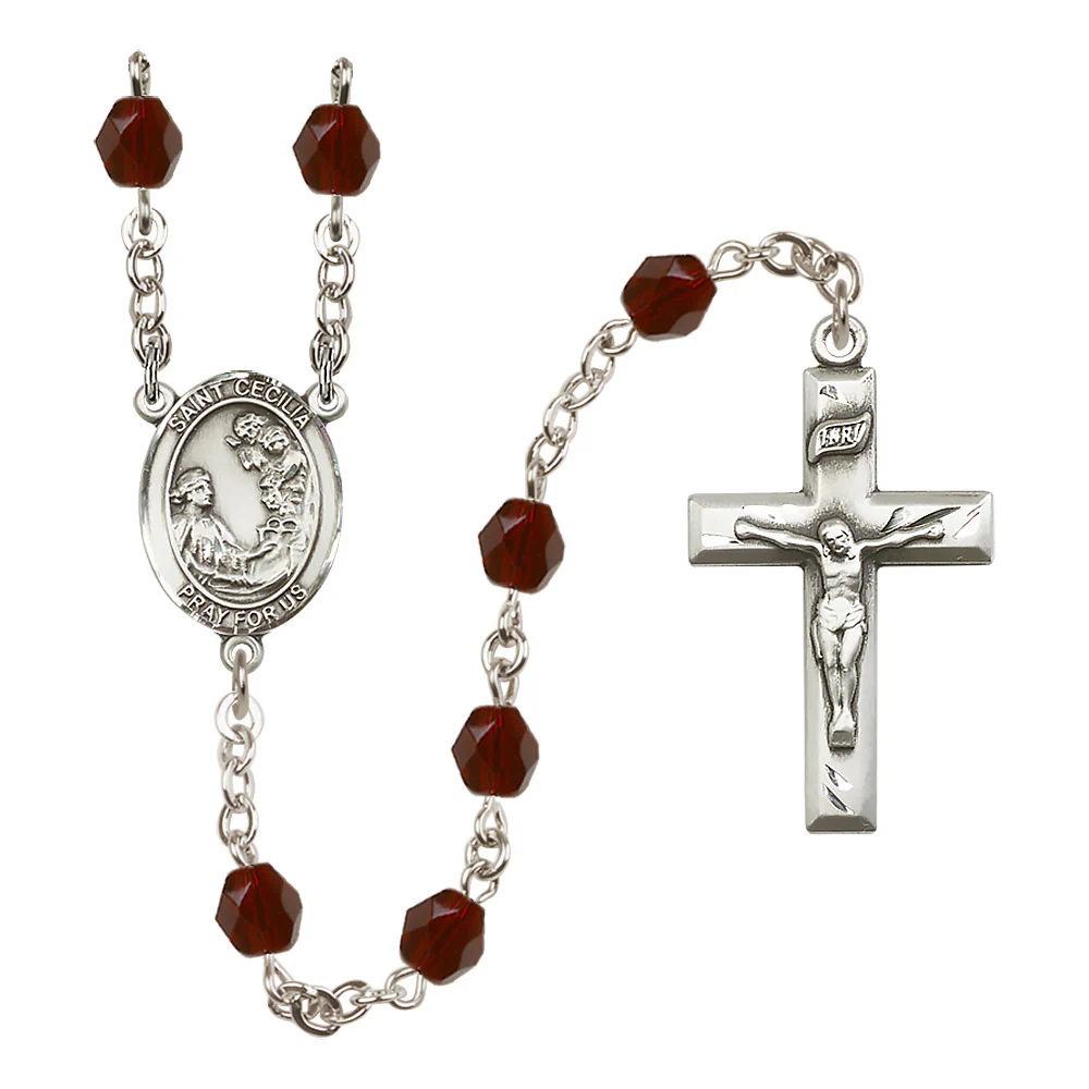 St. Cecilia Crystal Birthstone Rosary - Multiple Birthstones - Image 2