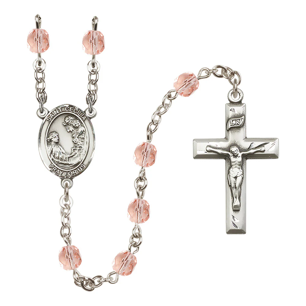 St. Cecilia Crystal Birthstone Rosary - Multiple Birthstones - Image 4