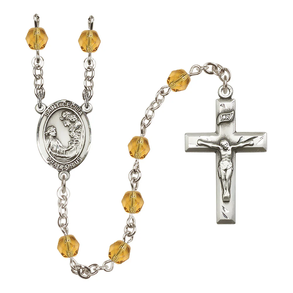 St. Cecilia Crystal Birthstone Rosary - Multiple Birthstones - Image 5