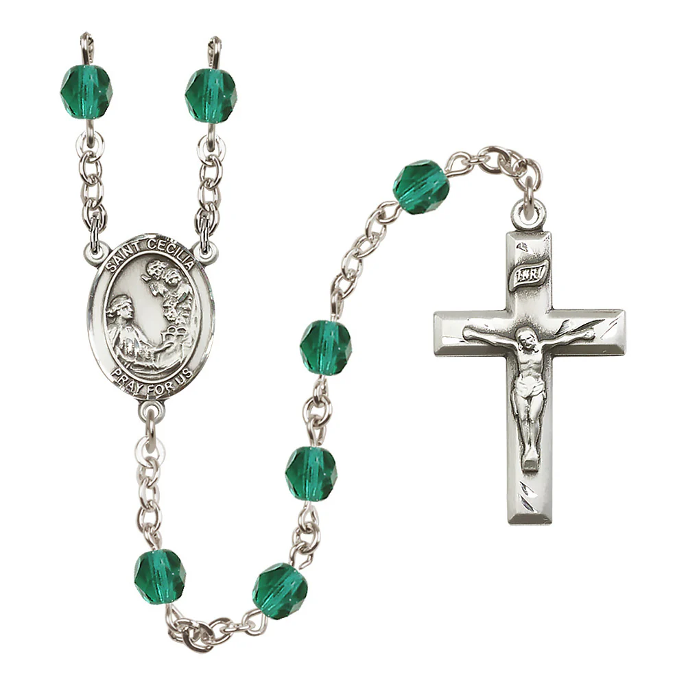 St. Cecilia Crystal Birthstone Rosary - Multiple Birthstones - Image 6