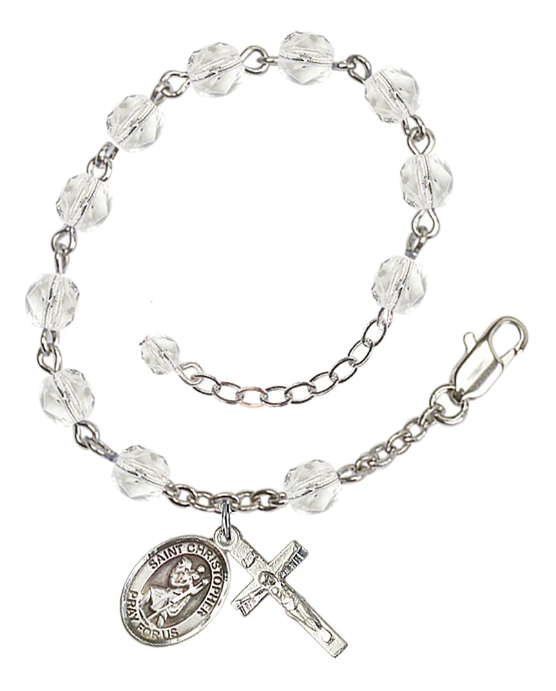 St. Christopher Crystal Birthstone Rosary Bracelet - Multiple Birthstones - Image 7