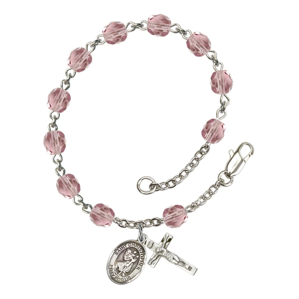 St. Christopher Crystal Birthstone Rosary Bracelet - Multiple Birthstones - Image 9