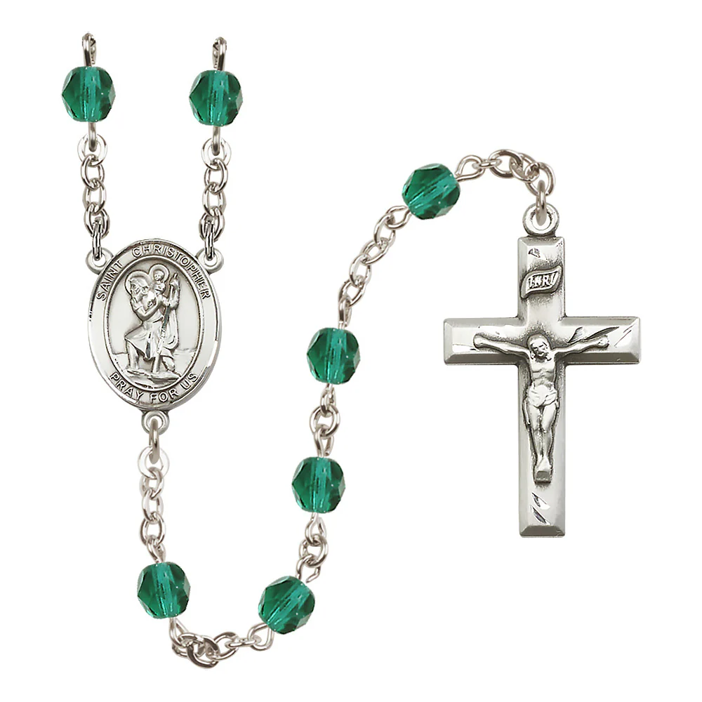 St. Christopher Crystal Birthstone Rosary - Multiple Birthstones - Image 8