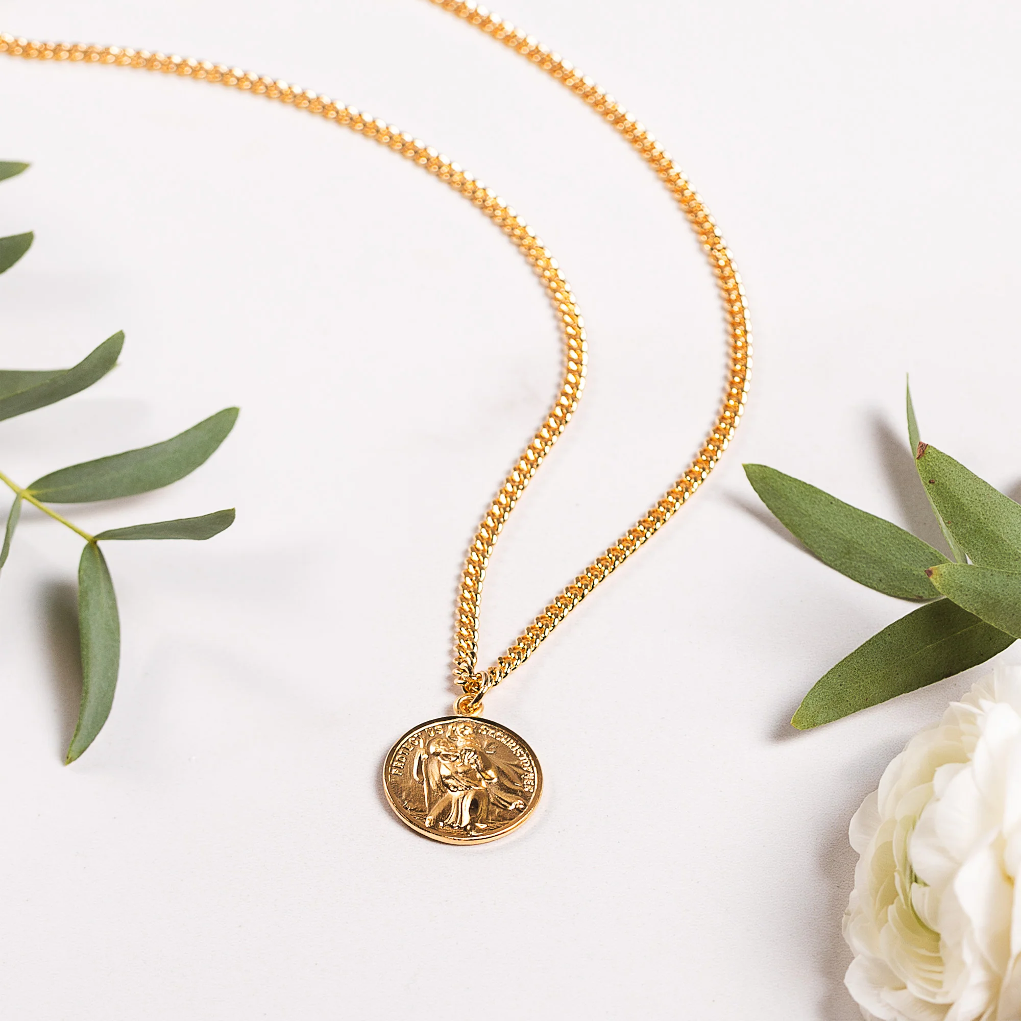 St. Christopher & Raphael Traveler's Protection Necklace - Gold or Silver - Image 6