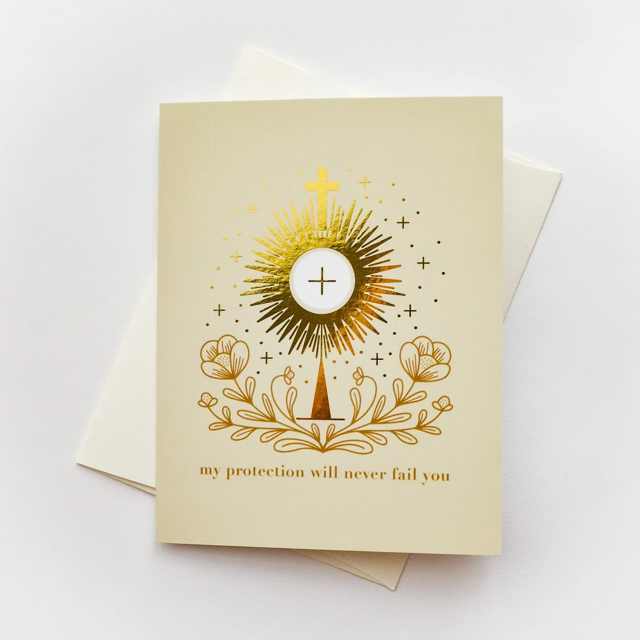 St. Clare of Assisi Monstrance Blank Greeting Card - Image 2