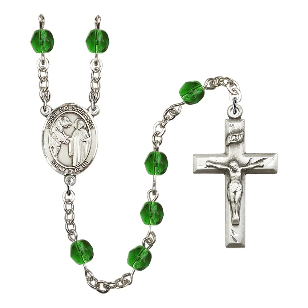 St. Columbanus Green May Rosary 6mm