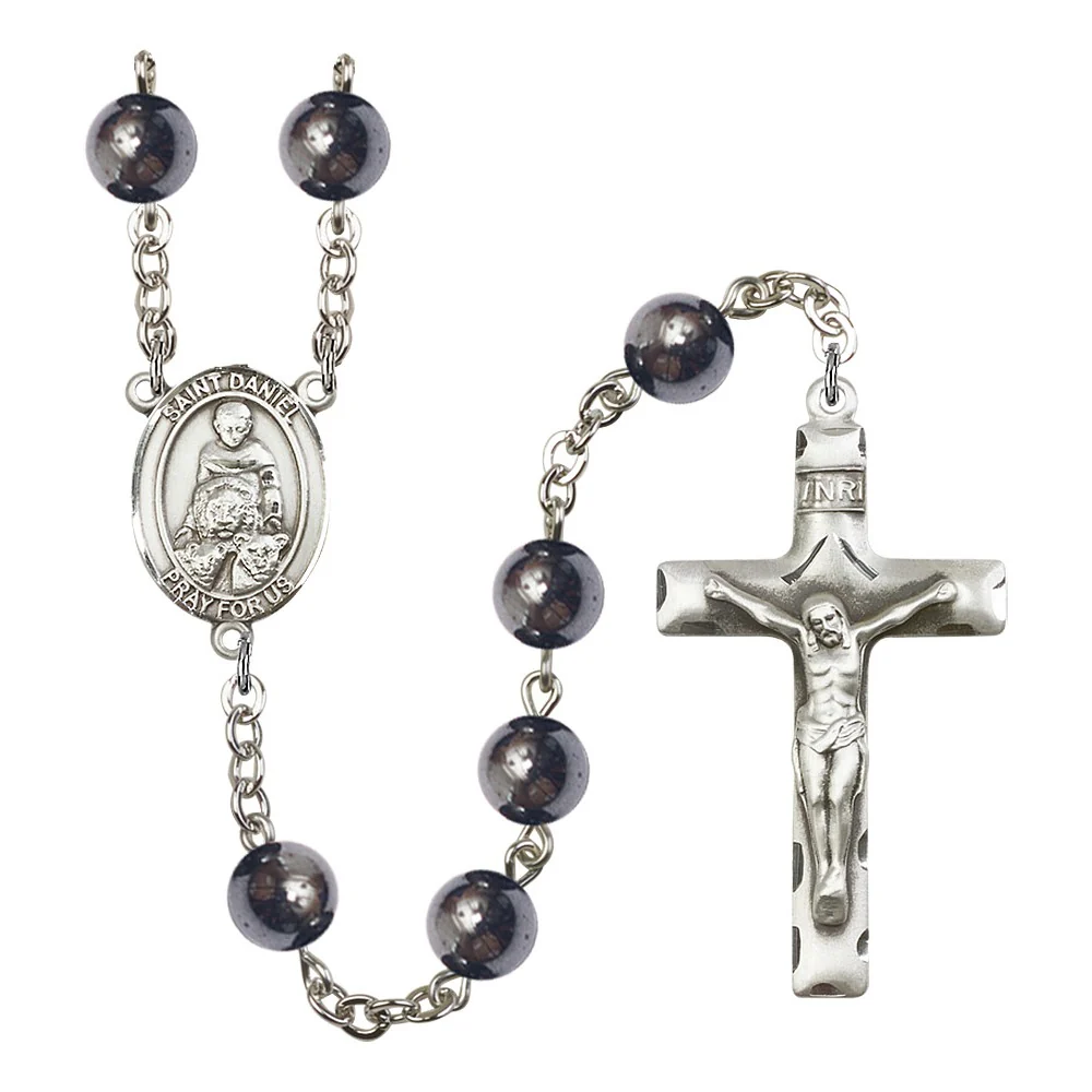 St. Daniel 8mm Hematite Rosary
