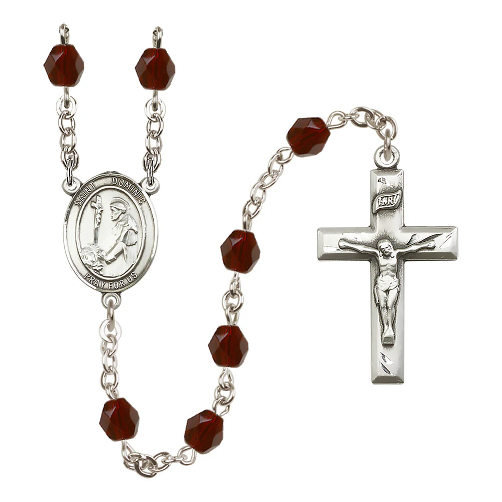 St. Dominic de Guzman Crystal Birthstone Rosary - Multiple Birthstones