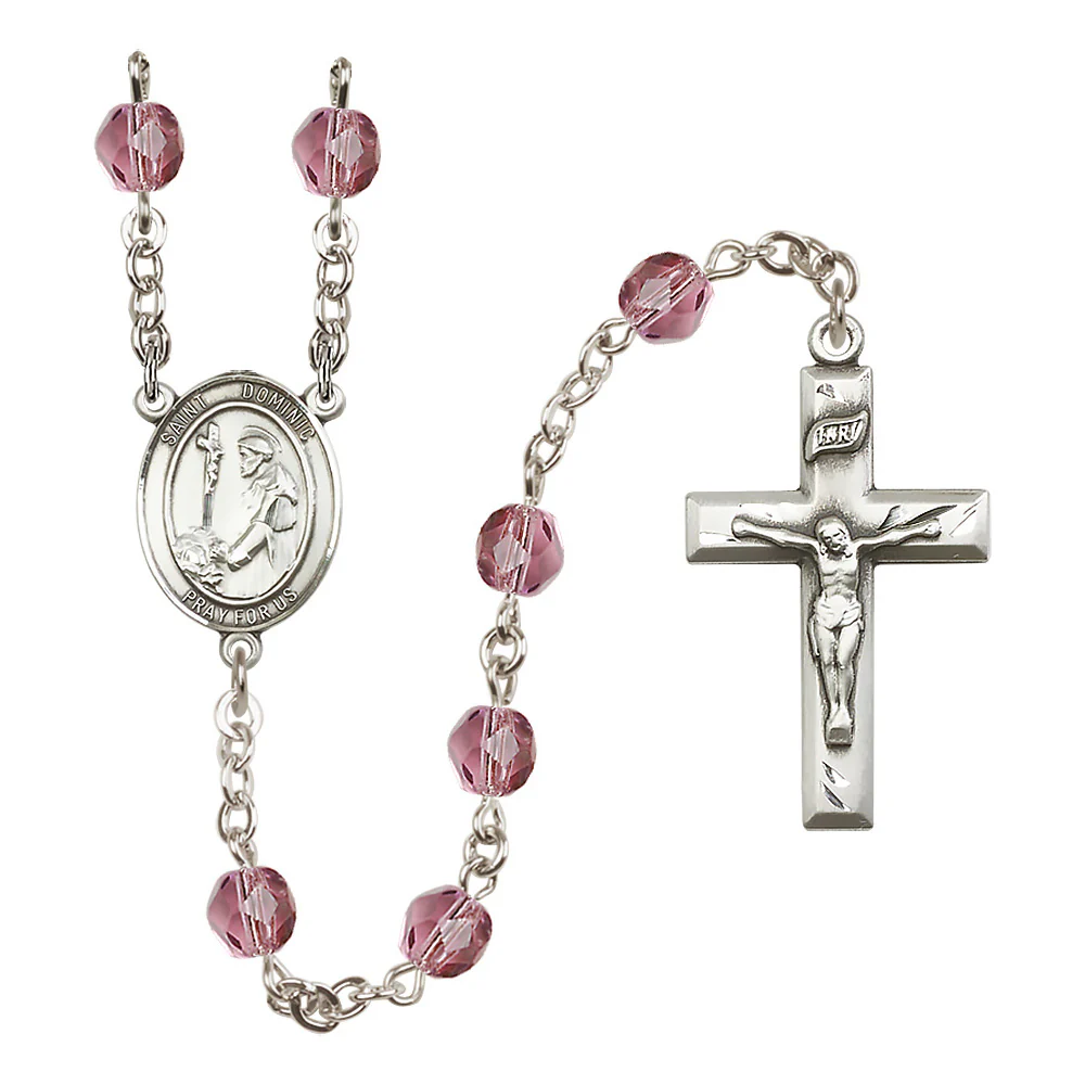 St. Dominic de Guzman Crystal Birthstone Rosary - Multiple Birthstones - Image 2