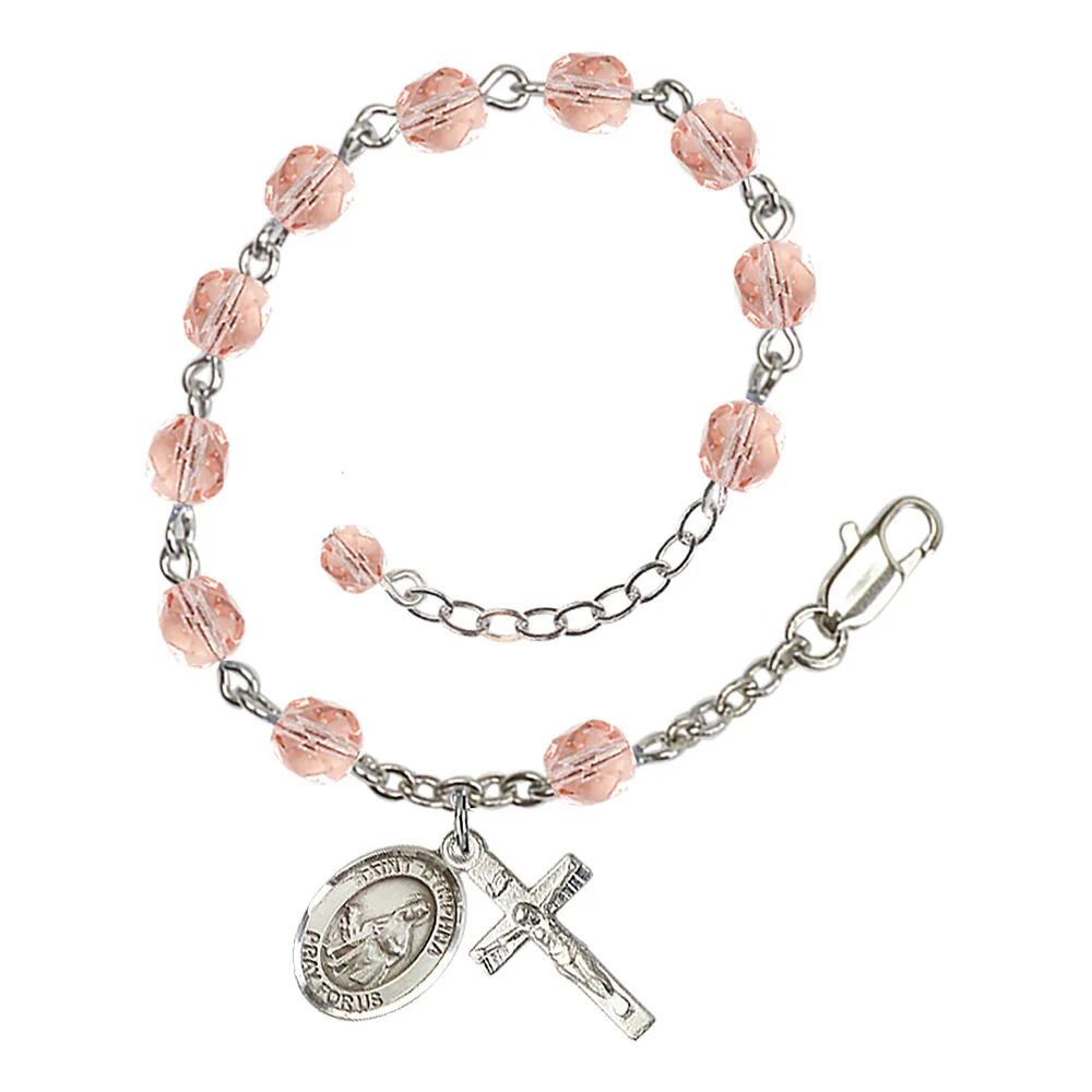 St. Dymphna Crystal Birthstone Rosary Bracelet - Multiple Birthstones