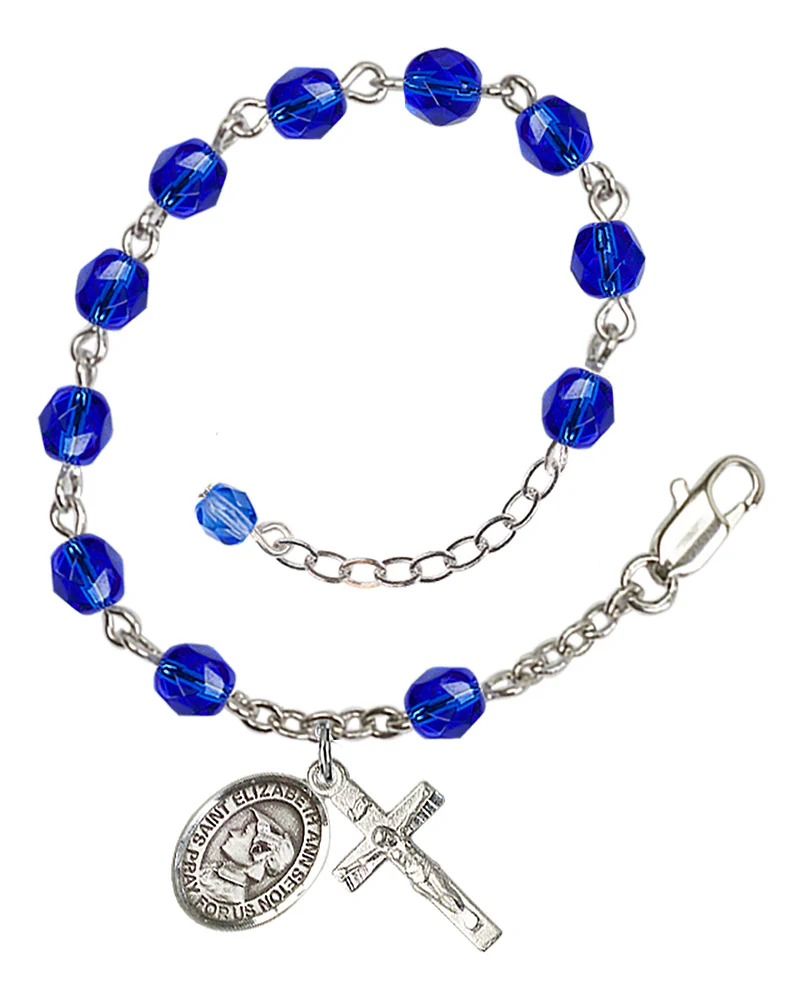 St. Elizabeth Ann Seton Crystal Birthstone Rosary Bracelet - Multiple Birthstones - Image 12