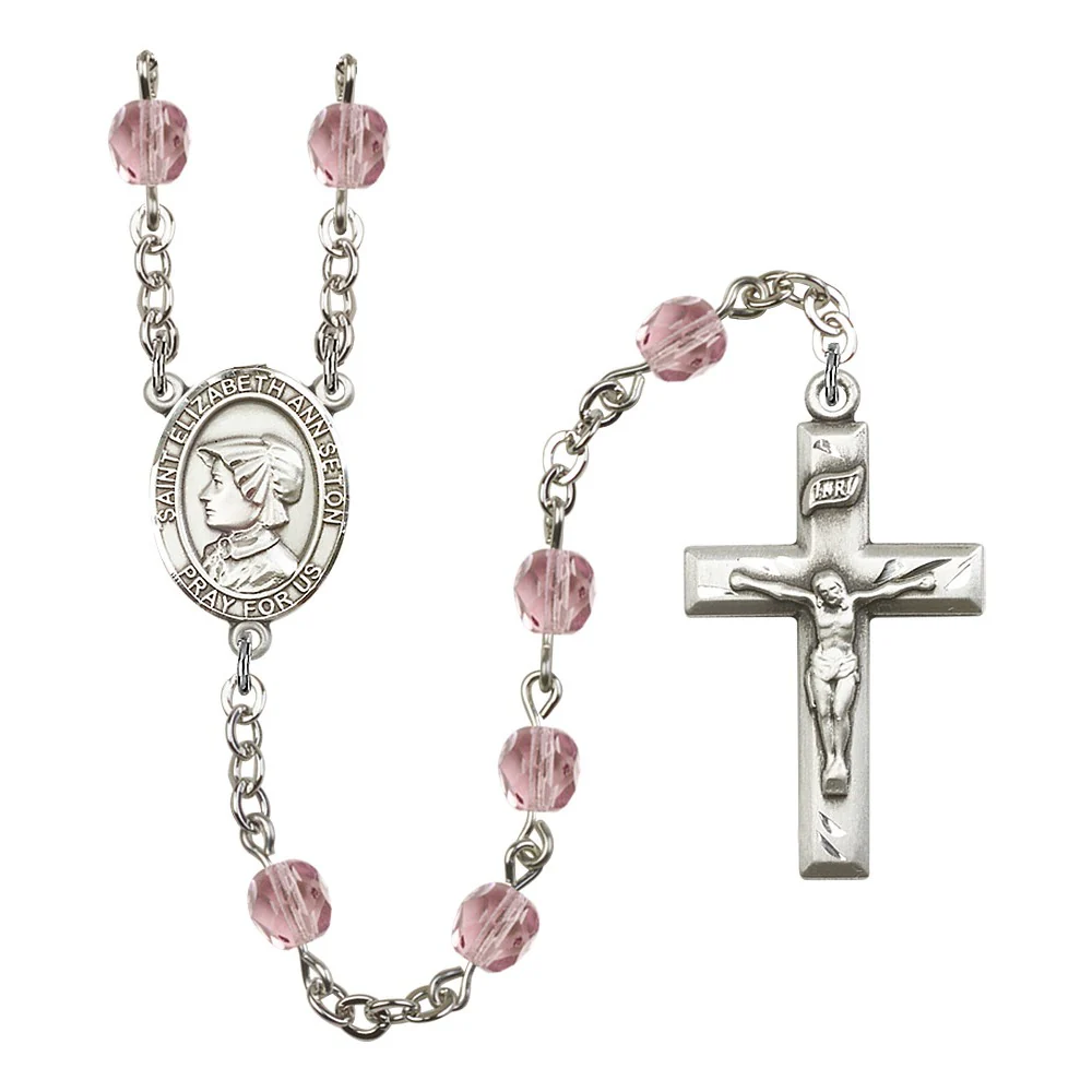 St. Elizabeth Ann Seton Crystal Birthstone Rosary - Multiple Birthstones - Image 10