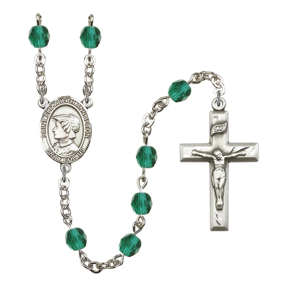 St. Elizabeth Ann Seton Crystal Birthstone Rosary - Multiple Birthstones - Image 12