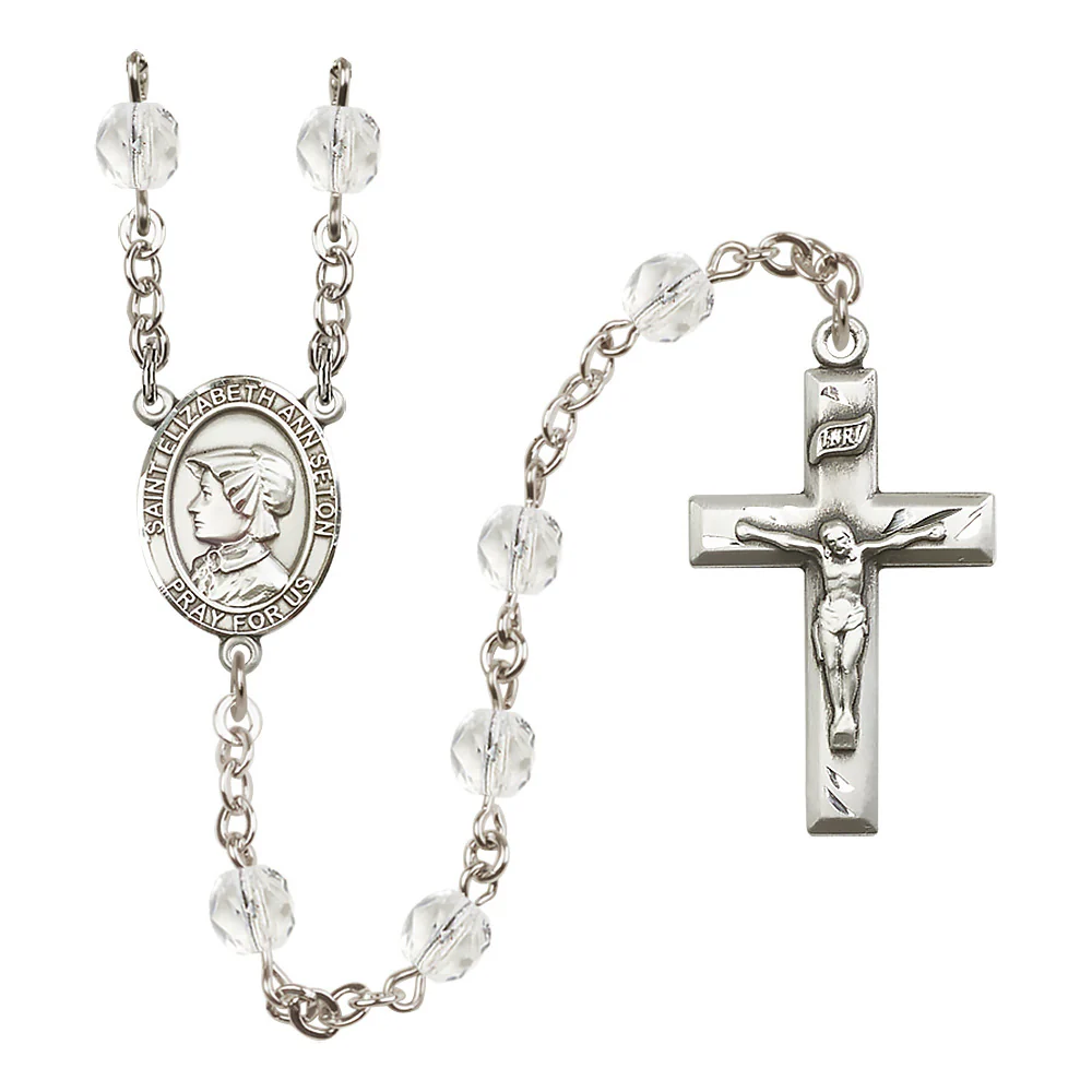 St. Elizabeth Ann Seton Crystal Birthstone Rosary - Multiple Birthstones - Image 2
