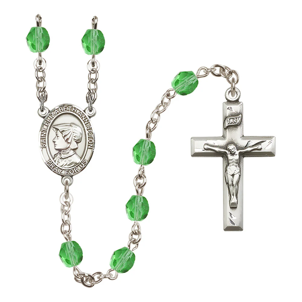 St. Elizabeth Ann Seton Crystal Birthstone Rosary - Multiple Birthstones - Image 5
