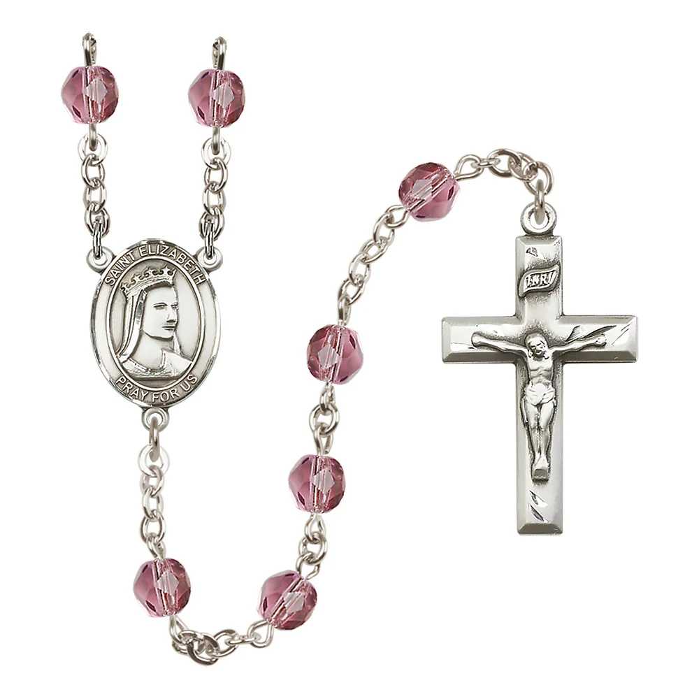St. Elizabeth of Hungary Crystal Birthstone Rosary - Multiple Birthstones