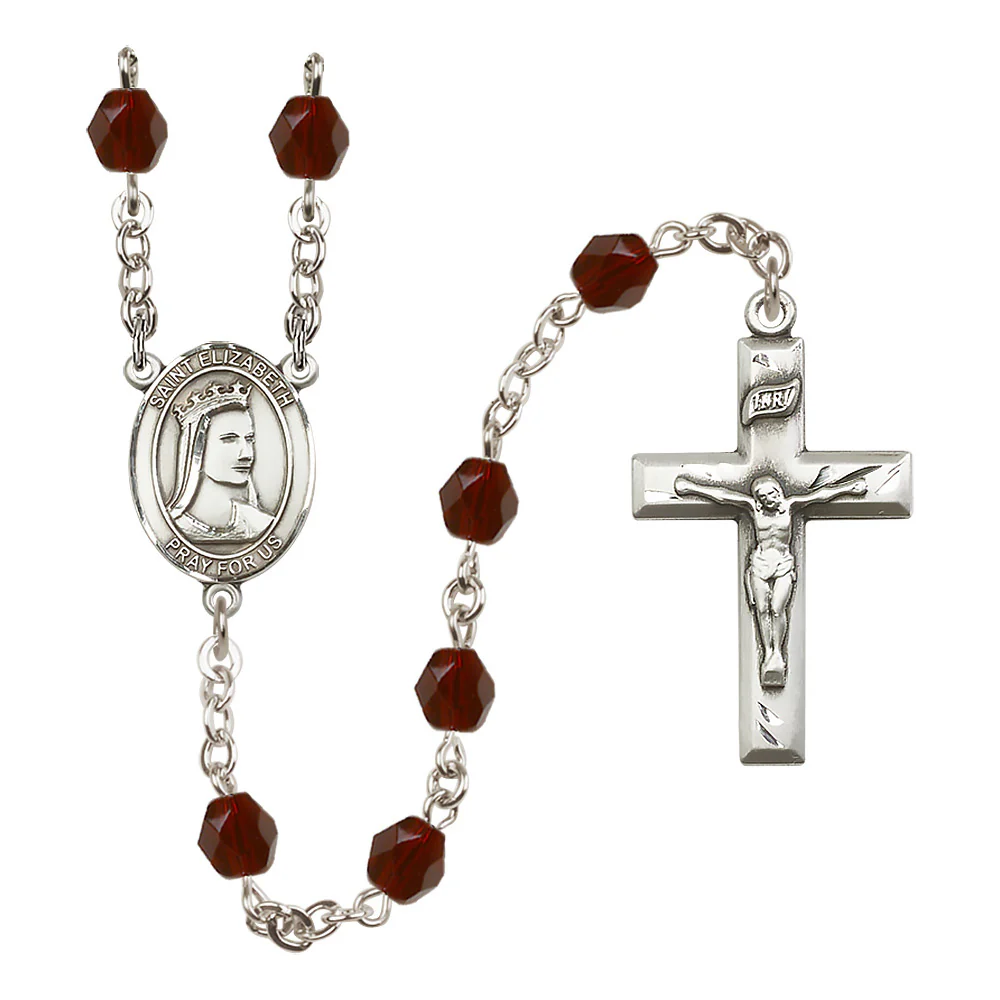 St. Elizabeth of Hungary Crystal Birthstone Rosary - Multiple Birthstones - Image 4