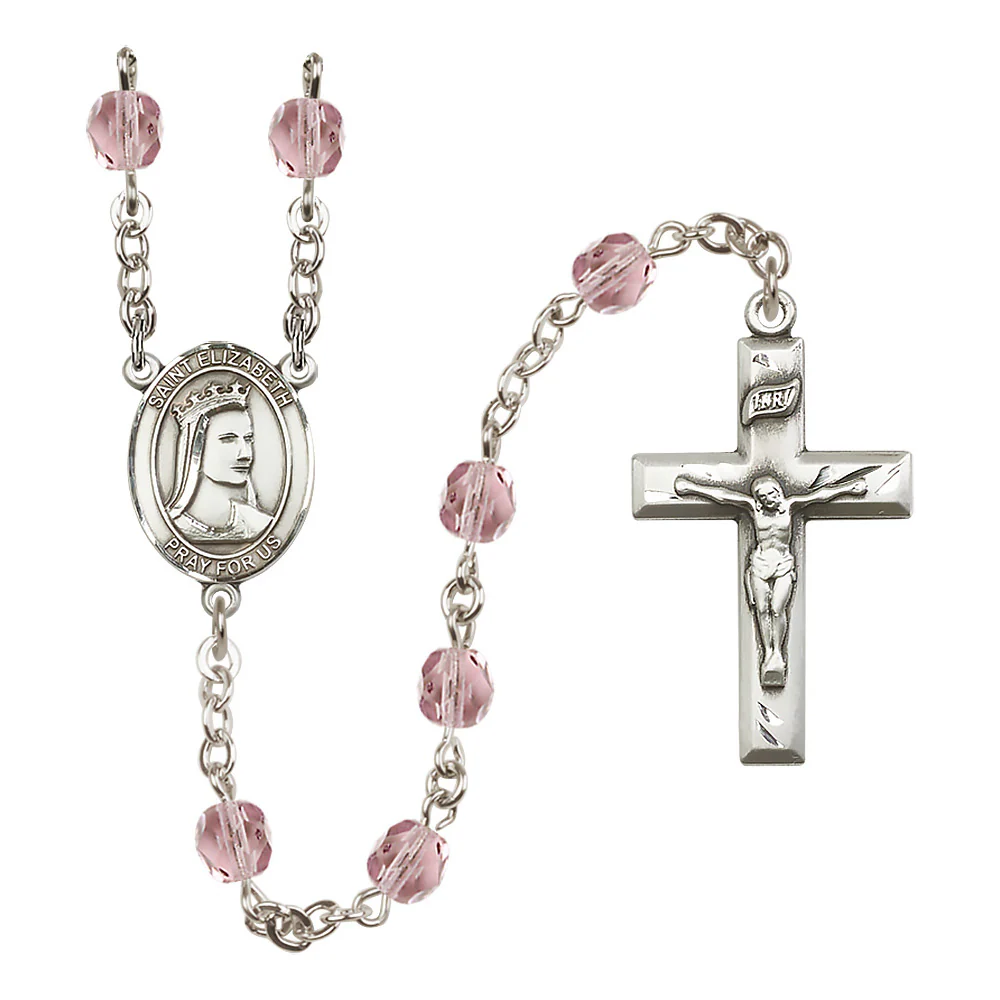 St. Elizabeth of Hungary Crystal Birthstone Rosary - Multiple Birthstones - Image 5