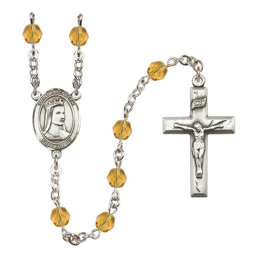 St. Elizabeth of Hungary Crystal Birthstone Rosary - Multiple Birthstones - Image 9