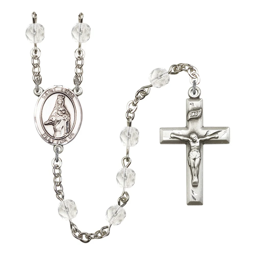 St. Emma Uffing Crystal April Rosary 6mm