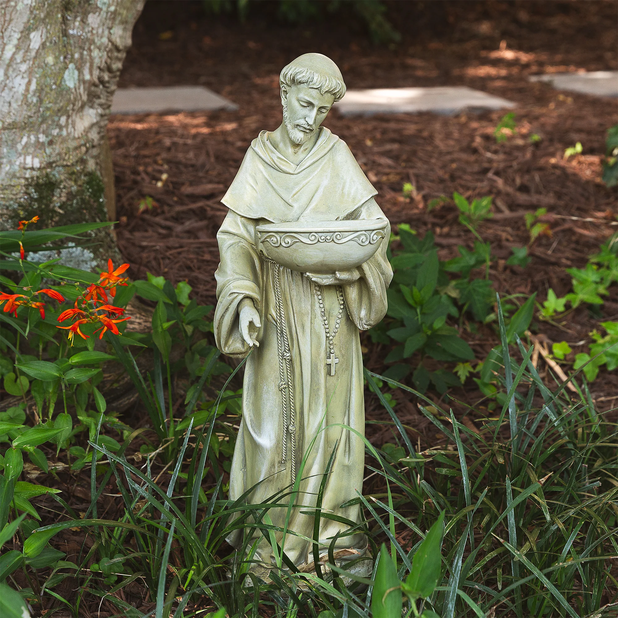St. Francis Garden Bird Bath 20" - Image 2