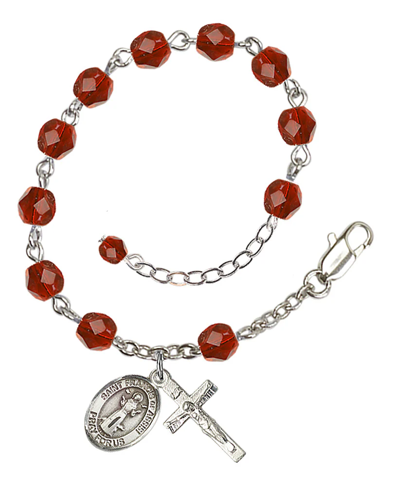 St. Francis of Assisi Crystal Birthstone Rosary Bracelet - Multiple Birthstones - Image 11