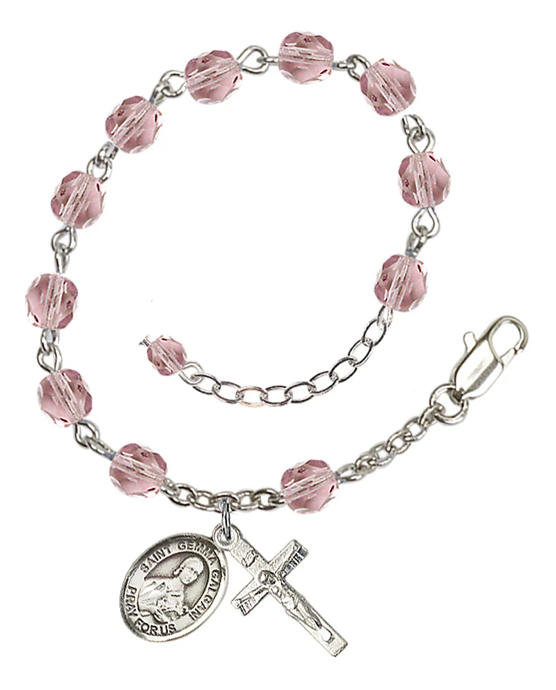St. Gemma Galgani Crystal Birthstone Rosary Bracelet - Image 7
