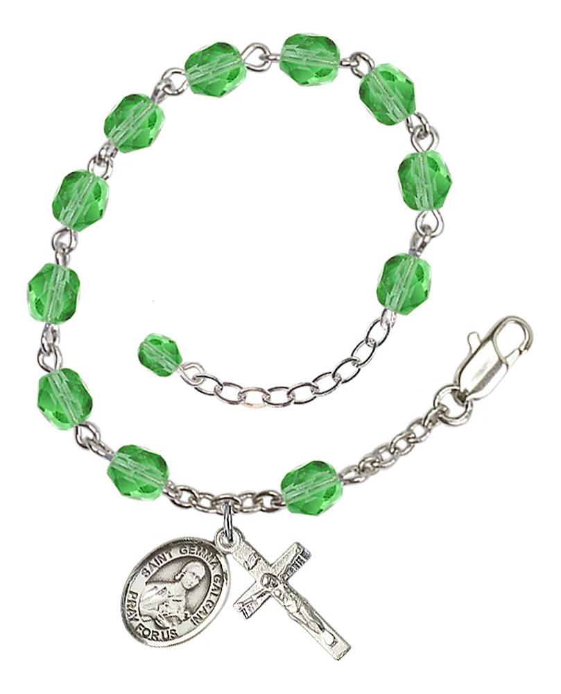 St. Gemma Galgani Crystal Birthstone Rosary Bracelet - Image 8