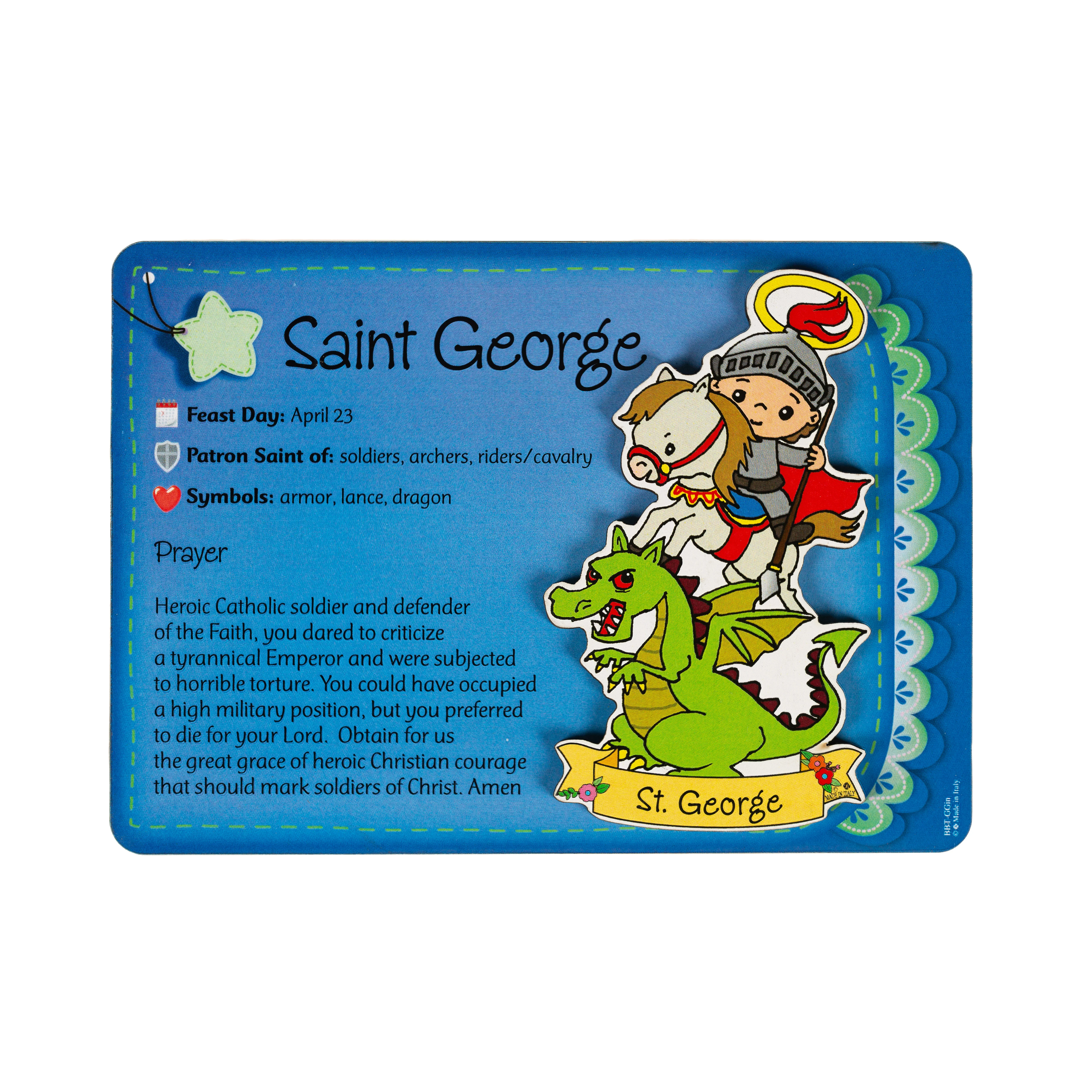 St. George Children's Plaque - 4" x 5.7" - Image 2